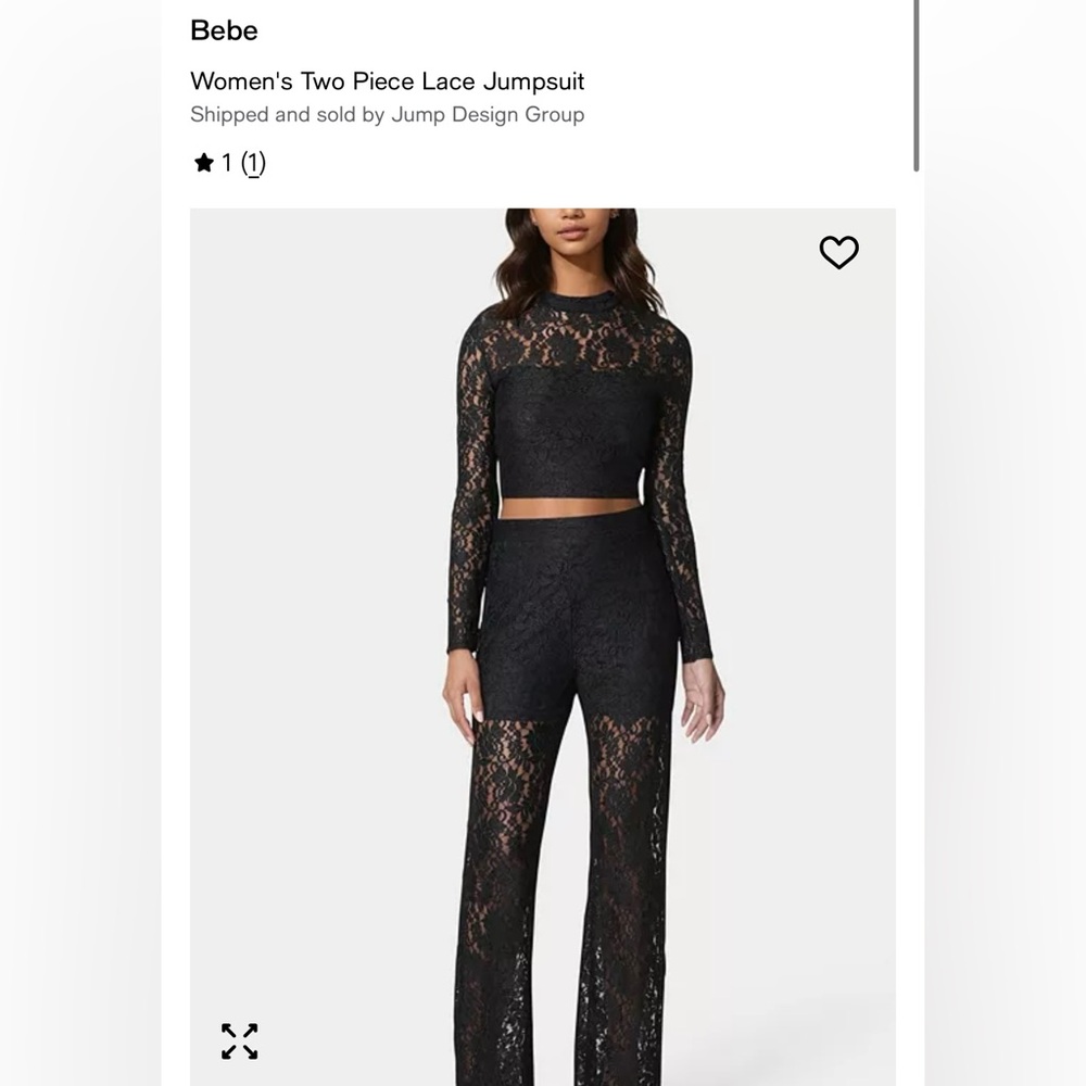 Bebe Elegant Black Lace Jumpsuit